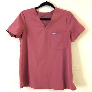 Figs Technical Collection Scrubs Short Sleeve Top Small Mauve Medical Nurse